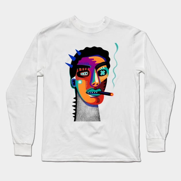 Monster face Long Sleeve T-Shirt by Daria Kusto